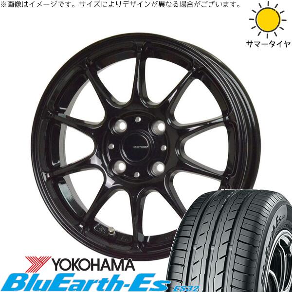 モコ ゼスト パレット ミラ 155/65R13 サマータイヤ ホイール 4本セット 新品 | ヨコハマタイヤ (YOKOHAMA) ブルーアース ES32 × ホットスタッフ (HOTSTUFF) Gスピード G07 メタリックブラック 13インチ 4.00B +45 4穴100