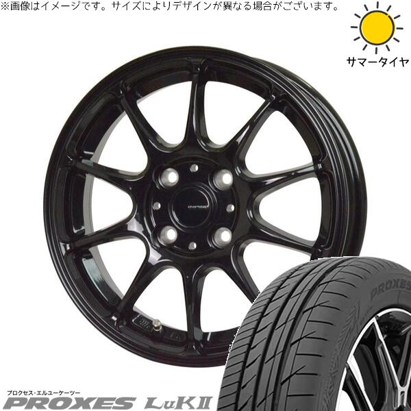 NBOX スペーシア タント デリカミニ 165/50R16 サマータイヤ ホイール 4本セット 新品 | トーヨータイヤ (TOYO TIRE) プロクセス LuK2 × ホットスタッフ (HOTSTUFF) Gスピード G07 メタリックブラック 16インチ 5.5J +50 4穴100
