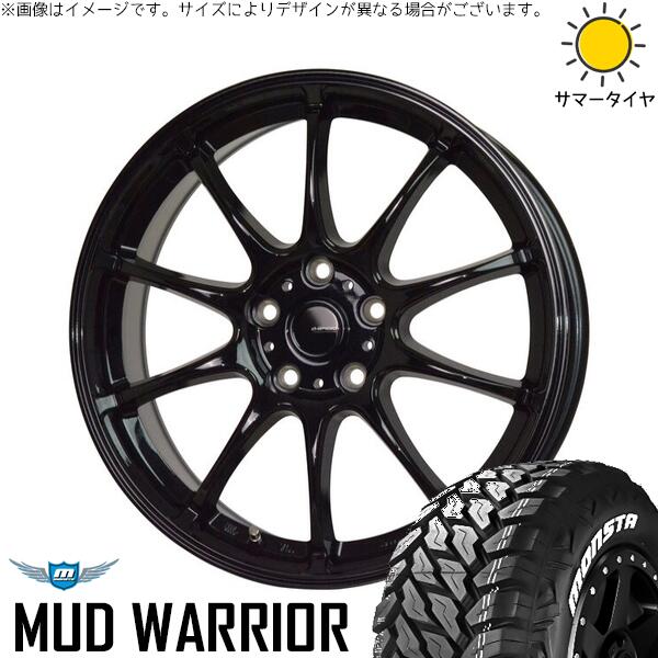 ZR-V クロストレック 215/70R16 サマータイヤ ホイール 4本セット 新品 | モンスタタイヤ (MONSTA TYRE) マッドウォーリア × ホットスタッフ (HOTSTUFF) Gスピード G07 メタリックブラック 16インチ 6.5J +38 5穴114.3