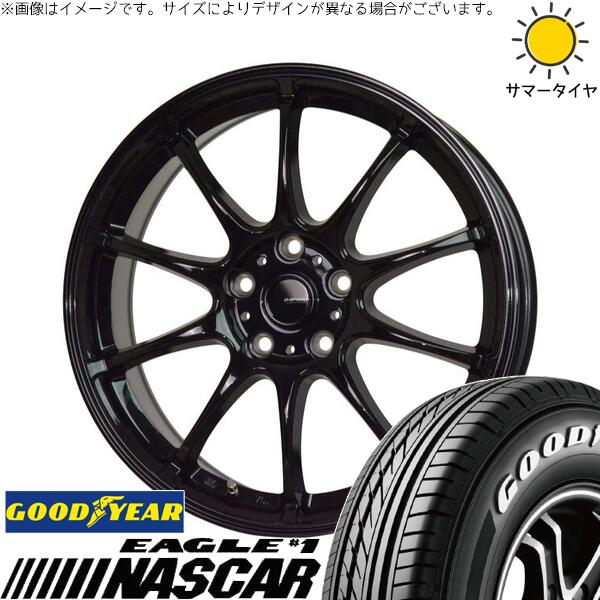 ZR-V ヤリスクロス 215/65R16 サマータイヤ ホイール 4本セット 新品 | グッドイヤー (GOODYEAR) イーグル ナスカー × ホットスタッフ (HOTSTUFF) Gスピード G07 メタリックブラック 16インチ 6.5J +48 5穴114.3