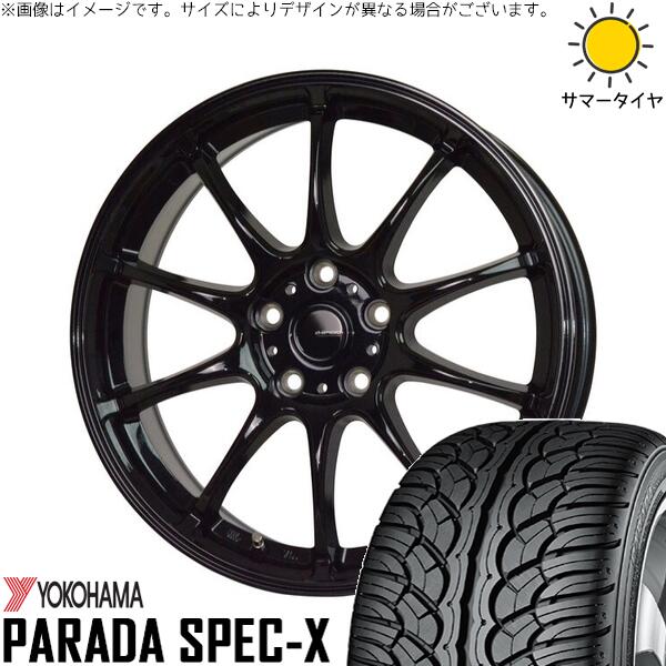 T33エクストレイル 235/60R18 サマータイヤ ホイール 4本セット 新品 | ヨコハマタイヤ (YOKOHAMA) パラダ Spec-X PA02 × ホットスタッフ (HOTSTUFF) Gスピード G07 メタリックブラック 18インチ 7.5J +38 5穴114.3