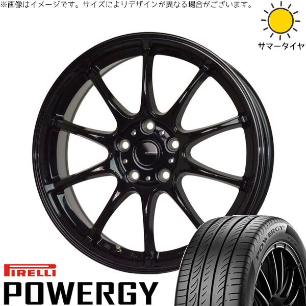 エスティマ 215/60R16 サマータイヤ ホイール 4本セット 新品 | ピレリ (PIRELLI) パワジー × ホットスタッフ (HOTSTUFF) Gスピード G07 メタリックブラック 16インチ 6.5J +38 5穴114.3