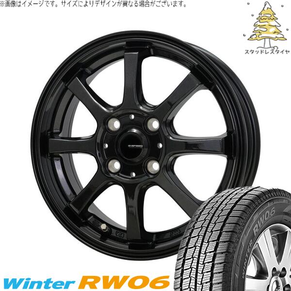 ハイゼットジャンボ 145R12 スタッドレスタイヤ ホイール 4本セット 新品 | ハンコック (HANKOOK) ウィンター RW06 × ホットスタッフ (HOTSTUFF) Gスピード G08 メタリックブラック 12インチ 4.00B +43 4穴100