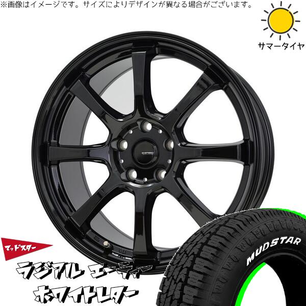 カローラクロス 215/65R16 サマータイヤ ホイール 4本セット 新品 | マッドスター (MUDSTAR) ラジアルAT × ホットスタッフ (HOTSTUFF) Gスピード G08 メタリックブラック 16インチ 6.5J +40 5穴114.3