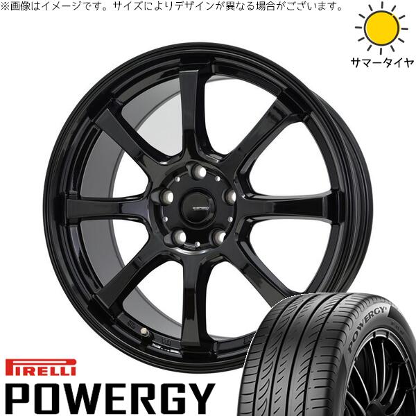 ストリーム 225/40R18 サマータイヤ ホイール 4本セット 新品 | ピレリ (PIRELLI) パワジー × ホットスタッフ (HOTSTUFF) Gスピード G08 メタリックブラック 18インチ 7J +53 5穴114.3