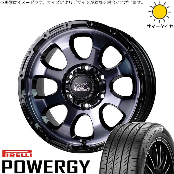 ハイエース専用 215/60R17 サマータイヤ ホイール 4本セット 新品 | ピレリ (PIRELLI) パワジー × ホットスタッフ (HOTSTUFF) マッドクロス グレイス ブラッククリア/リムブラック 17インチ 6.5J +38 6穴139.7