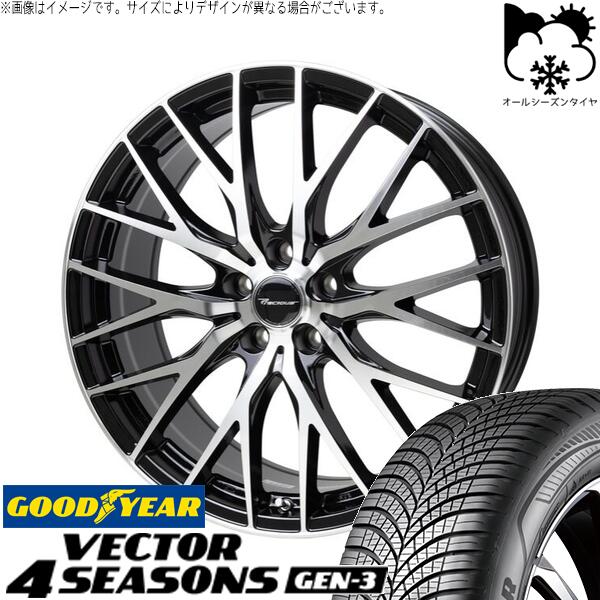 WRX GRヤリス 245/40R18 オールシーズンタイヤ ホイール 4本セット 新品 | グッドイヤー (GOODYEAR) ベクター4シーズンズ GEN-3 × ホットスタッフ (HOTSTUFF) プレシャス HM-1 V-2 メタリックブラックポリッシュ 18インチ 8J +42 5穴114.3