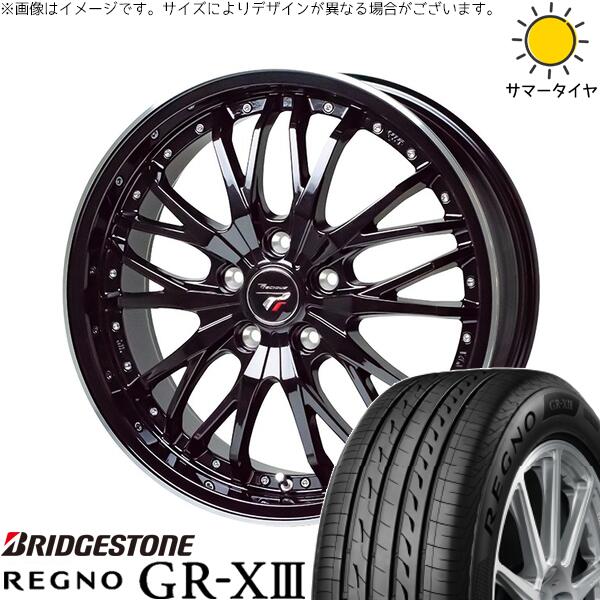 GU系 インプレッサ 225/40R18 サマータイヤ ホイール 4本セット 新品 | ブリヂストン (BRIDGESTONE) レグノ GR-X3 × ホットスタッフ (HOTSTUFF) プレシャス HM-3 メタリックブラック/リムポリッシュ 18インチ 7.5J +55 5穴114.3