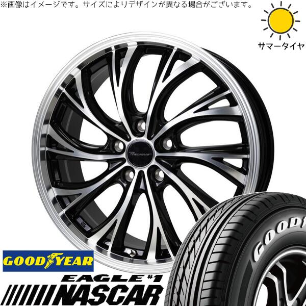 カローラクロス 215/60R17 サマータイヤ ホイール 4本セット 新品 | グッドイヤー (GOODYEAR) イーグル ナスカー × ホットスタッフ (HOTSTUFF) プレシャス HS-2 メタリックブラックポリッシュ 17インチ 7J +38 5穴114.3