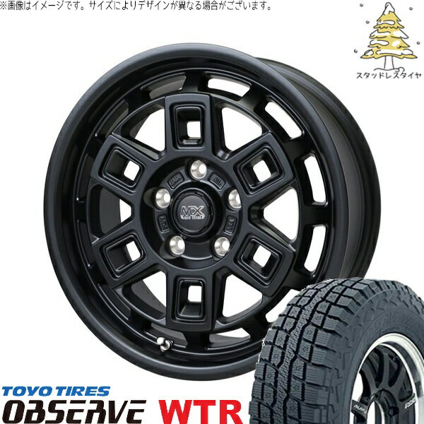 RAV4 アルファード ヴェルファイア 235/70R16 スタッドレスタイヤ ホイール 4本セット 新品 | トーヨータイヤ (TOYO) オブザーブ W/T-R (OBSERVE WTR) × ホットスタッフ (HOTSTUFF) マッドクロス アイヴァー マットブラック 16インチ 7.0J +38 5穴114.3