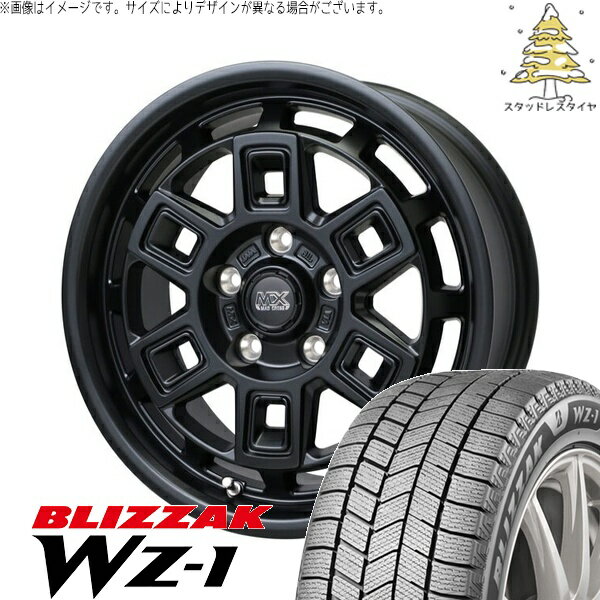 カローラクロス 215/60R17 スタッドレスタイヤ ホイール 4本セット 新品 | ブリヂストン (BRIDGESTONE) ブリザック WZ-1 × ホットスタッフ (HOTSTUFF) マッドクロス アイヴァー マットブラック 17インチ 7J +38 5穴114.3