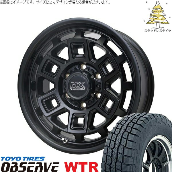 トライトン 265/70R17 スタッドレスタイヤ ホイール 4本セット 新品 | トーヨータイヤ (TOYO TIRE) オブザーブ W/T-R × ホットスタッフ (HOTSTUFF) マッドクロス アイヴァー マットブラック 17インチ 8J +20 6穴139.7