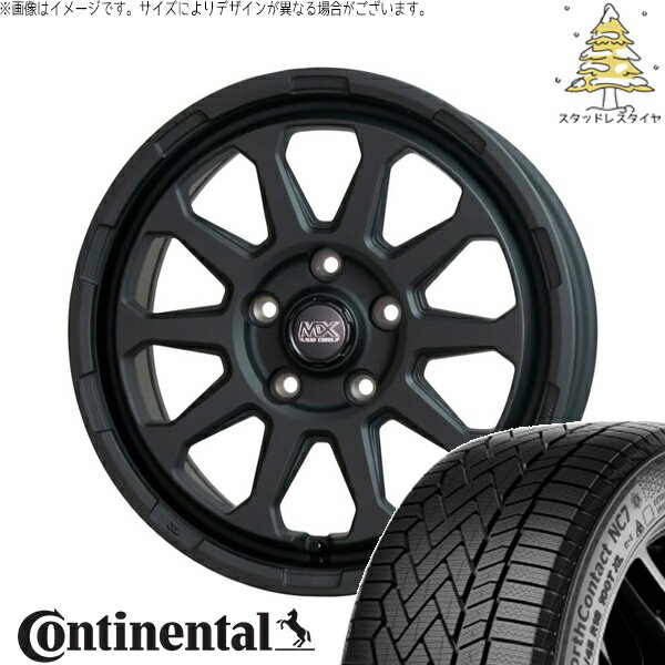レクサスGS レクサスIS 225/50R17 スタッドレスタイヤ ホイール 4本セット 新品 | コンチネンタル (Continental) ノースコンタクト NC7 × ホットスタッフ (HOTSTUFF) マッドクロス レンジャー マットブラック 17インチ 7J +38 5穴114.3