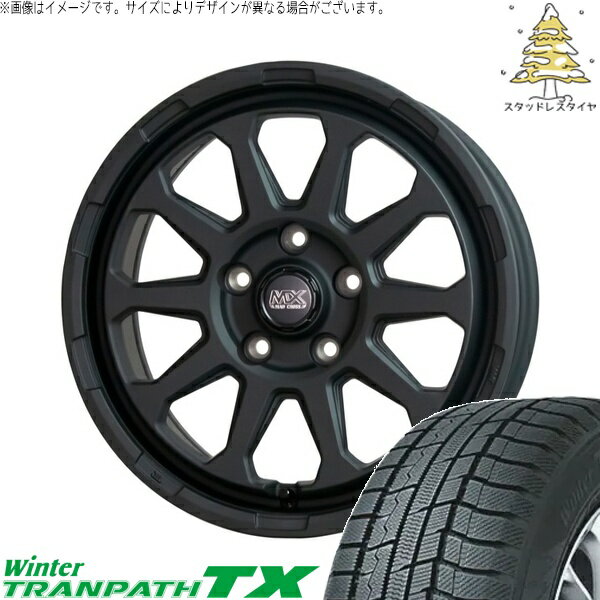 ステップワゴン 205/60R16 スタッドレスタイヤ ホイール 4本セット 新品 | トーヨータイヤ (TOYO) ウィンタートランパス TX (WinterTRANPATH TX) × ホットスタッフ (HOTSTUFF) マッドクロス レンジャー マットブラック 16インチ 7.0J +38 5穴114.3