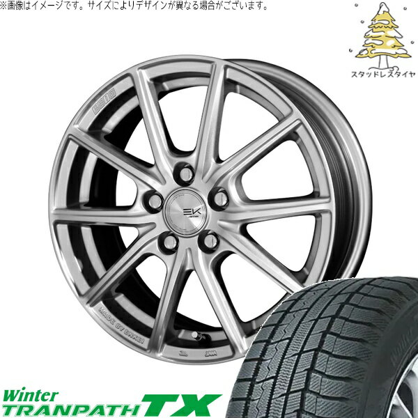 ステップワゴン 205/60R16 スタッドレスタイヤ ホイール 4本セット 新品 | トーヨータイヤ (TOYO) ウィンタートランパス TX (WinterTRANPATH TX) × 共豊コーポレーション (KYOHO) ザインEK シャインシルバー 16インチ 6.5J +45 5穴114.3