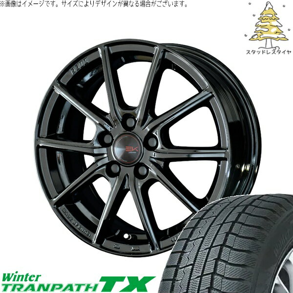 トヨタ シエンタ 10系 185/65R15 スタッドレスタイヤ ホイール 4本セット 新品 | トーヨータイヤ (TOYO) ウィンタートランパス TX (WinterTRANPATH TX) × 共豊コーポレーション (KYOHO) ザインEK ソリッドブラック 15インチ 6J +45 5穴100