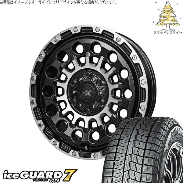 モコ ゼスト パレット ミラ 165/50R15 スタッドレスタイヤ ホイール 4本セット 新品 | ヨコハマタイヤ (YOKOHAMA) アイスガードセブン IG70 × 共豊コーポレーション (KYOHO) PPX GX14 マットブラックポリッシュ 15インチ 4.5J +45 4穴100