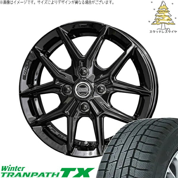 NBOX スペーシア タント デリカミニ 155/65R14 スタッドレスタイヤ ホイール 4本セット 新品 | トーヨータイヤ (TOYO) ウィンタートランパス TX (WinterTRANPATH TX) × 共豊コーポレーション (KYOHO) スマック IG-TEC グロスブラック 14インチ 4.5J +45 4穴100