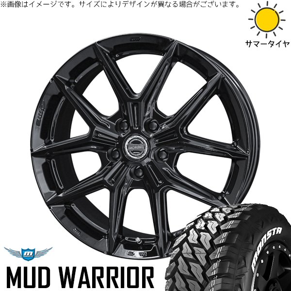ZR-V クロストレック 215/70R16 サマータイヤ ホイール 4本セット 新品 | モンスタタイヤ (MONSTA TYRE) マッドウォーリア × 共豊コーポレーション (KYOHO) スマック IG-TEC グロスブラック 16インチ 6.5J +42 5穴114.3