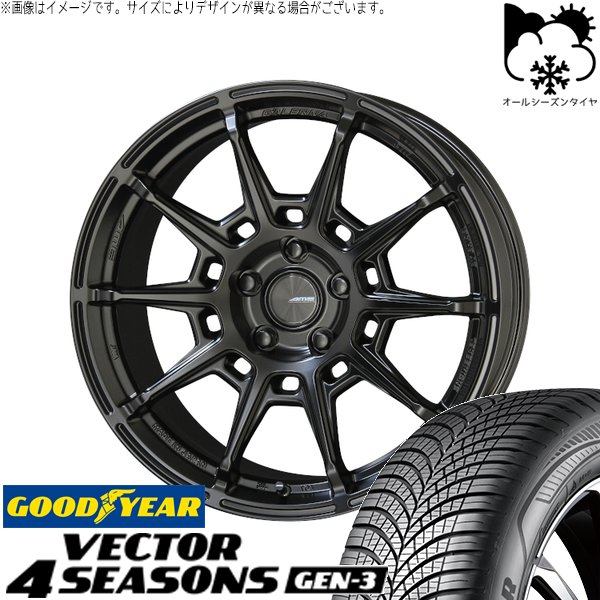 ZR-V クロストレック 215/60R17 オールシーズンタイヤ ホイール 4本セット 新品 | グッドイヤー (GOODYEAR) ベクター4シーズンズ GEN-3 × 共豊コーポレーション (KYOHO) ガレルナ レフィーノ マットブラック 17インチ 7J +48 5穴114.3