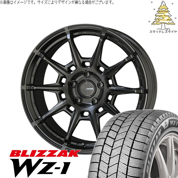 GRヤリス プリウスα 225/40R18 スタッドレスタイヤ ホイール 4本セット 新品 | ブリヂストン (BRIDGESTONE) ブリザック WZ-1 × 共豊コーポレーション (KYOHO) ガレルナ レフィーノ マットブラック 18インチ 8.5J +45 5穴114.3