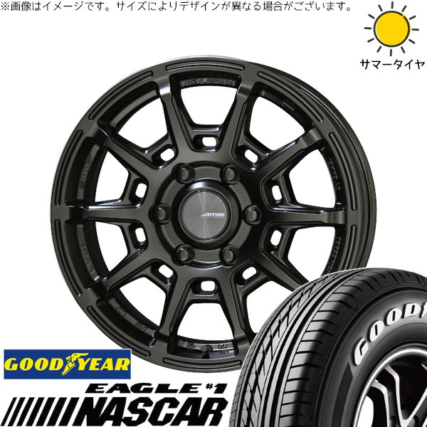 ハイエース専用 215/65R16 サマータイヤ ホイール 4本セット 新品 | グッドイヤー (GOODYEAR) イーグル ナスカー × 共豊コーポレーション (KYOHO) ガレルナ レフィーノ マットブラック 16インチ 6.5J +38 6穴139.7