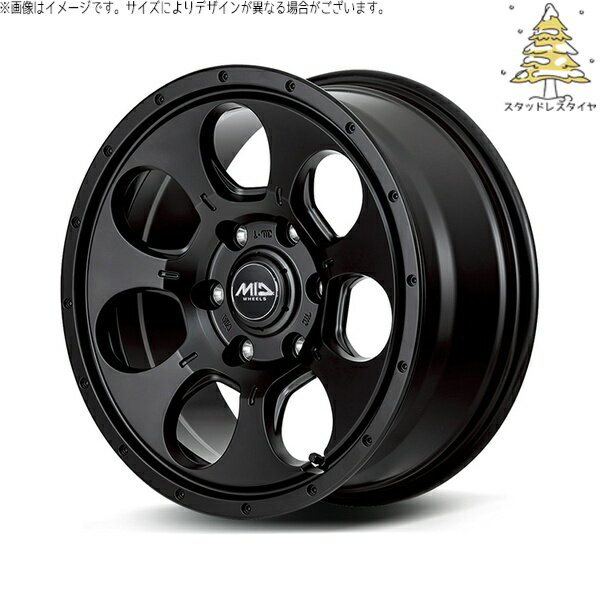 ヤリスクロス 205/65R16 スタッドレスタイヤ ホイール 4本セット 新品 | おすすめ輸入タイヤ × エムアイディー (MID) MIDホイール マッドエージェント セミグロスブラック 16インチ 7.0J +40 5穴114.3