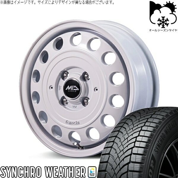 モコ ゼスト パレット ミラ 165/50R15 オールシーズンタイヤ ホイール 4本セット 新品 | ダンロップ (DUNLOP) シンクロウェザー × エムアイディー (MID) MIDホイール ガルシア シスコ タイプ2 オールドイングリッシュホワイト 15インチ 4.5J +45 4穴100