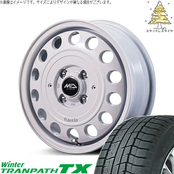 タント ムーブ ワゴンR ラパン 165/55R15 スタッドレスタイヤ ホイール 4本セット 新品 | トーヨータイヤ (TOYO TIRE) ウィンタートランパス TX × エムアイディー (MID) MIDホイール ガルシア シスコ タイプ2 オールドイングリッシュホワイト 15インチ 4.5J +45 4穴100