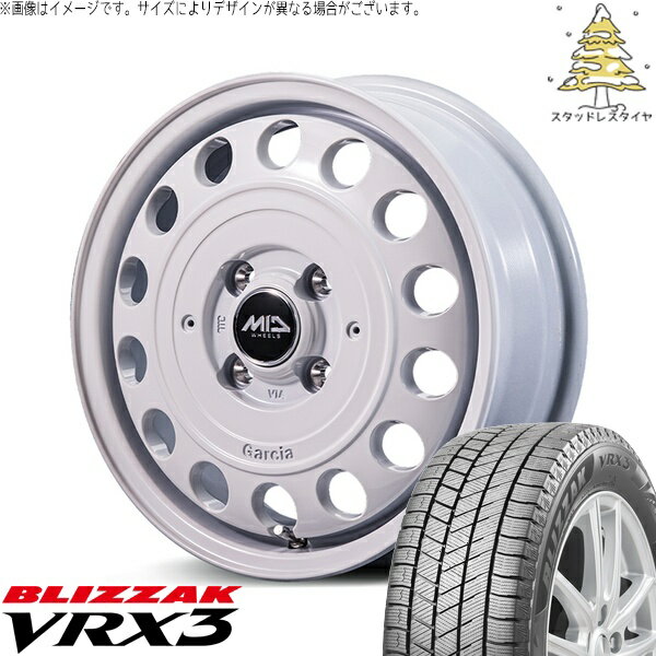 タント ムーブ ワゴンR ラパン 165/55R15 スタッドレスタイヤ ホイール 4本セット 新品 | ブリヂストン (BRIDGESTONE) ブリザック VRX3 (BLIZZAK VRX3) × エムアイディー (MID) MIDホイール ガルシア シスコ タイプ2 15インチ 4.5J +45 4穴100