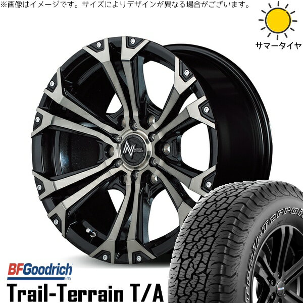 プラド GUN125 265/60R18 サマータイヤ ホイール 4本セット 新品 | BFグッドリッチ (BF Goodrich) トレイルテレーン T/A × エムアイディー (MID) ナイトロパワー ジャベリン メタリックポリッシュ/ブラッククリア/ピアスミルド 18インチ 8J +20 6穴139.7