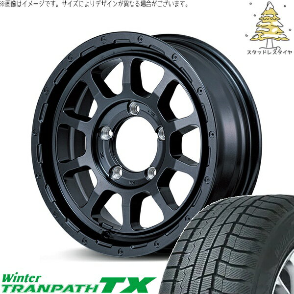 スズキ ジムニー JB64 JB23 JA22 JA12 215/70R16 スタッドレスタイヤ ホイール 4本セット 新品 | トーヨータイヤ (TOYO TIRE) ウィンタートランパス TX × エムアイディー (MID) ナイトロパワー M10 パーシング バレルブラック 16インチ 5.5J +20 5穴139.7