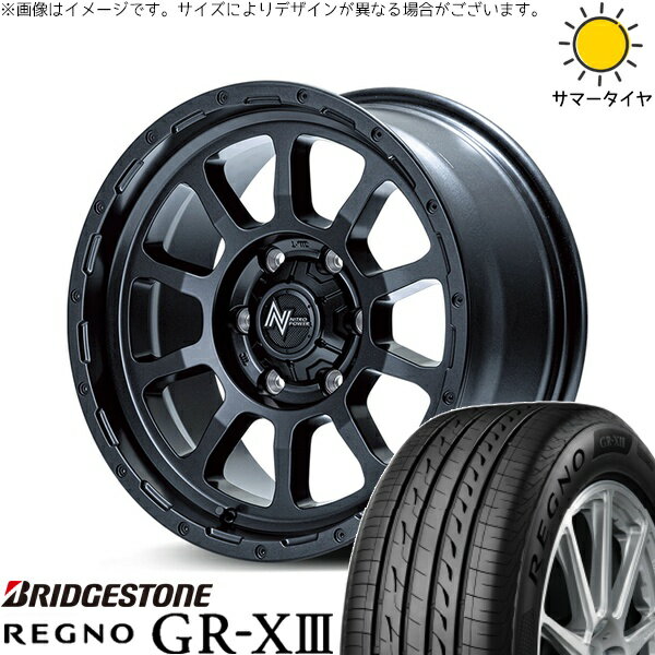 プリスウα 215/60R16 サマータイヤ ホイール 4本セット 新品 | ブリヂストン (BRIDGESTONE) レグノ GR-X3 RV × エムアイディー (MID) ナイトロパワー M10 パーシング バレルブラック 16インチ 7J +40 5穴114.3