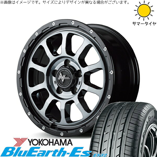 プリスウα 215/60R16 サマータイヤ ホイール 4本セット 新品 | ヨコハマタイヤ (YOKOHAMA) ブルーアース ES32 × エムアイディー (MID) ナイトロパワー M10 パーシング ブラック/マシニング/ブラッククリア 16インチ 7J +40 5穴114.3
