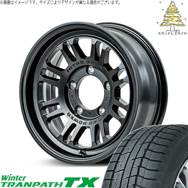 樂天商城 - ジムニーシエラ 215/70R16 スタッドレスタイヤ ホイール 4本セット 新品 | トーヨータイヤ (TOYO TIRE) ウィンタートランパス TX × エムアイディー (MID) ナイトロパワー M16 アサルト セミグロスブラック 16インチ 6J -5 5穴139.7