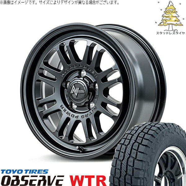 デリカD5 アウトランダー 225/75R16 スタッドレスタイヤ ホイール 4本セット 新品 | トーヨータイヤ (TOYO) オブザーブ W/T-R (OBSERVE WTR) × エムアイディー (MID) ナイトロパワー M16 アサルト セミグロスブラック 16インチ 7.0J +40 5穴114.3