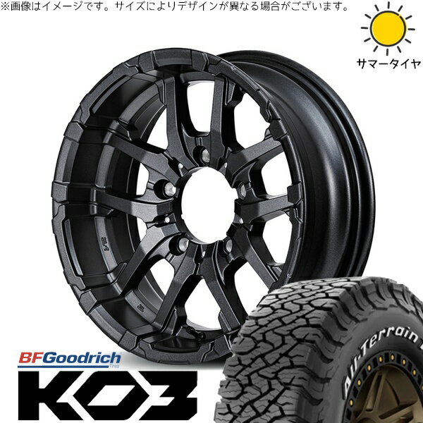 ジムニーシエラ 215/70R16 サマータイヤ ホイール 4本セット 新品 | BFグッドリッチ (BF Goodrich) オールテレーン T/A KO3 × エムアイディー (MID) ナイトロパワー M26 クロスファング バレルブラック 16インチ 6J -5 5穴139.7