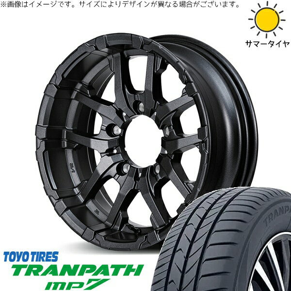ジムニーシエラ 215/70R16 サマータイヤ ホイール 4本セット 新品 | トーヨータイヤ (TOYO TIRE) トランパス MP7 × エムアイディー (MID) ナイトロパワー M26 クロスファング バレルブラック 16インチ 6J -5 5穴139.7