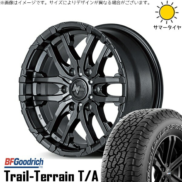 ハイエース専用 215/60R17 サマータイヤ ホイール 4本セット 新品 | BFグッドリッチ (BF Goodrich) トレイルテレーン T/A × エムアイディー (MID) ナイトロパワー M26 クロスファング バレルブラック 17インチ 6.5J +38 6穴139.7