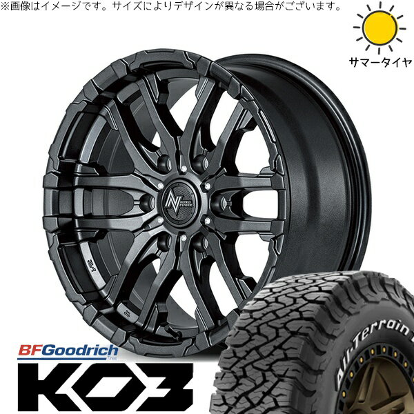 ハイエース専用 215/70R16 サマータイヤ ホイール 4本セット 新品 | BFグッドリッチ (BF Goodrich) オールテレーン T/A KO3 × エムアイディー (MID) ナイトロパワー M26 クロスファング バレルブラック 16インチ 6.5J +38 6穴139.7