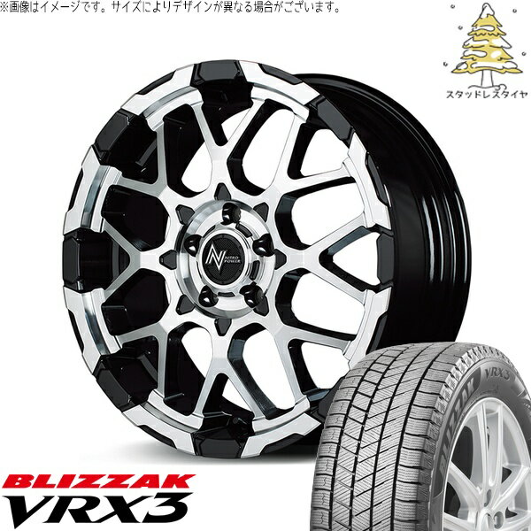 カローラクロス 215/70R16 スタッドレスタイヤ ホイール 4本セット 新品 | ブリヂストン (BRIDGESTONE) ブリザック VRX3 (BLIZZAK VRX3) × エムアイディー (MID) ナイトロパワー M28 バレット ブラック/ミラーカット 16インチ 7.0J +40 5穴114.3
