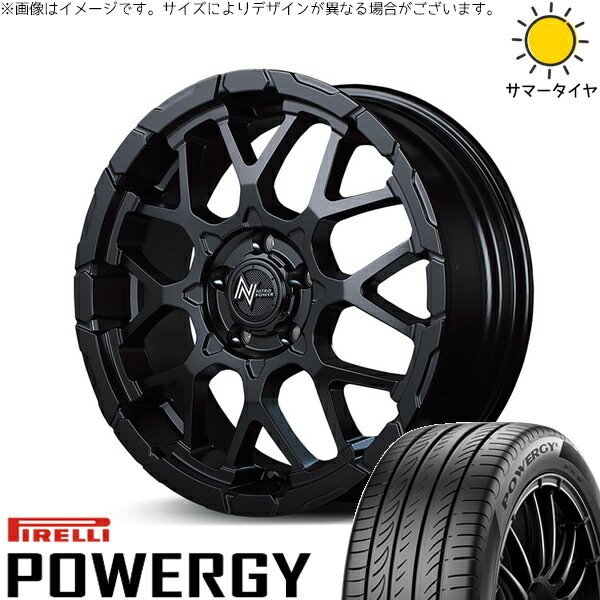 クラウン カムリ 225/45R18 サマータイヤ ホイール 4本セット 新品 | ピレリ (PIRELLI) パワジー × エムアイディー (MID) ナイトロパワー M28 バレット セミグロスブラック 18インチ 7J +35 5穴114.3