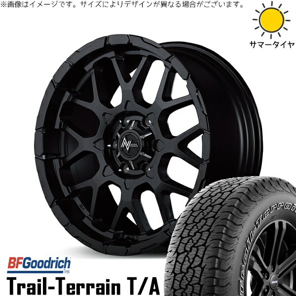 ハイエース専用 215/60R17 サマータイヤ ホイール 4本セット 新品 | BFグッドリッチ (BF Goodrich) トレイルテレーン T/A × エムアイディー (MID) ナイトロパワー M28 バレット セミグロスブラック 17インチ 6.5J +38 6穴139.7