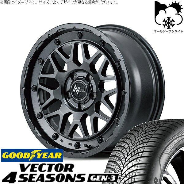 クラウン カムリ 225/45R18 オールシーズンタイヤ ホイール 4本セット 新品 | グッドイヤー (GOODYEAR) ベクター4シーズンズ GEN-3 × エムアイディー (MID) ナイトロパワー M29 スティンガー バレルブラック 18インチ 7J +40 5穴114.3