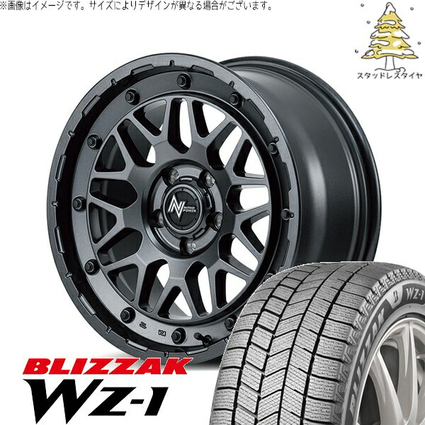 トヨタ 60プリウス 215/50R18 スタッドレスタイヤ ホイール 4本セット 新品 | ブリヂストン (BRIDGESTONE) ブリザック WZ-1 × エムアイディー (MID) ナイトロパワー M29 スティンガー バレルブラック 18インチ 7J +40 5穴114.3