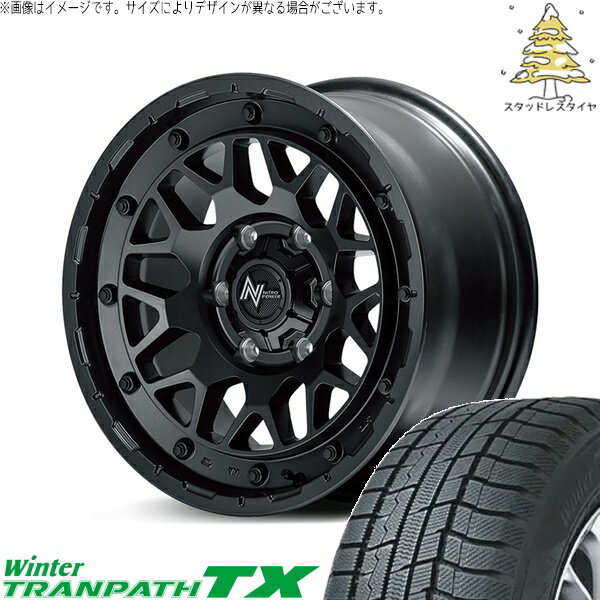 ハイエース専用 215/60R17 スタッドレスタイヤ ホイール 4本セット 新品 | トーヨータイヤ (TOYO TIRE) ウィンタートランパス TX × エムアイディー (MID) ナイトロパワー M29 スティンガー バレルブラック 17インチ 6.5J +38 6穴139.7