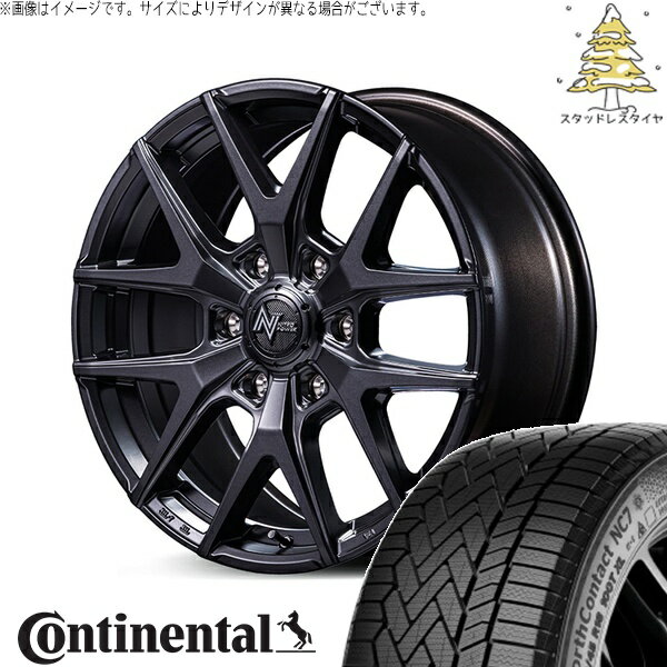 ハイエース専用 215/60R17 スタッドレスタイヤ ホイール 4本セット 新品 | コンチネンタル (CONTINENTAL) ノースコンタクト セブン (NorthContact7) × エムアイディー (MID) ナイトロパワー M62 トマホーク バレルブラック 17インチ 6.5J +38 6穴139.7