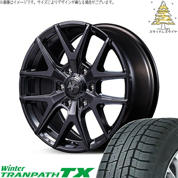ハイエース専用 215/60R17 スタッドレスタイヤ ホイール 4本セット 新品 | トーヨータイヤ (TOYO TIRE) ウィンタートランパス TX × エムアイディー (MID) ナイトロパワー M62 トマホーク バレルブラック 17インチ 6.5J +38 6穴139.7
