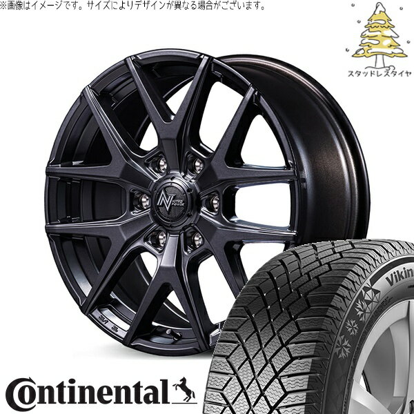 トライトン 265/70R17 スタッドレスタイヤ ホイール 4本セット 新品 | コンチネンタル (CONTINENTAL) バイキングコンタクト セブン (VikingContact7) × エムアイディー (MID) ナイトロパワー M62 トマホーク バレルブラック 17インチ 8J +20 6穴139.7
