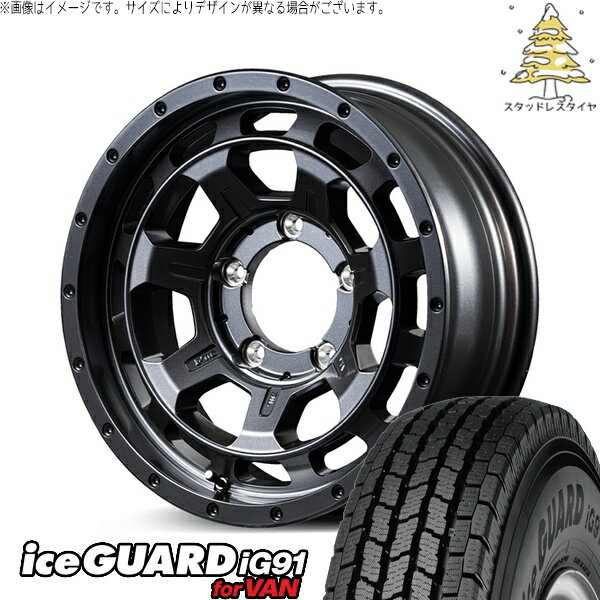 スズキ ジムニー JB64 JB23 JA22 JA12 225/70R16 スタッドレスタイヤ ホイール 4本セット 新品 | ヨコハマタイヤ (YOKOHAMA) アイスガード91 IG91 × エムアイディー (MID) ナイトロパワー M7 ファランクス バレルブラック 16インチ 5.5J +20 5穴139.7